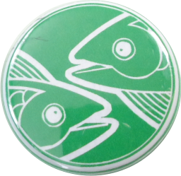 Fische Button grün